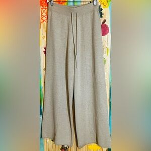 Wide Leg Cream Sweater Pants